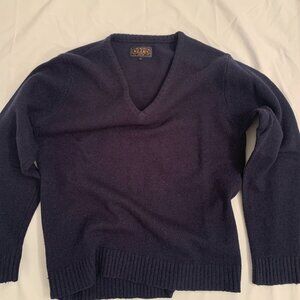 Beams Plus navy v-neck wool sweater